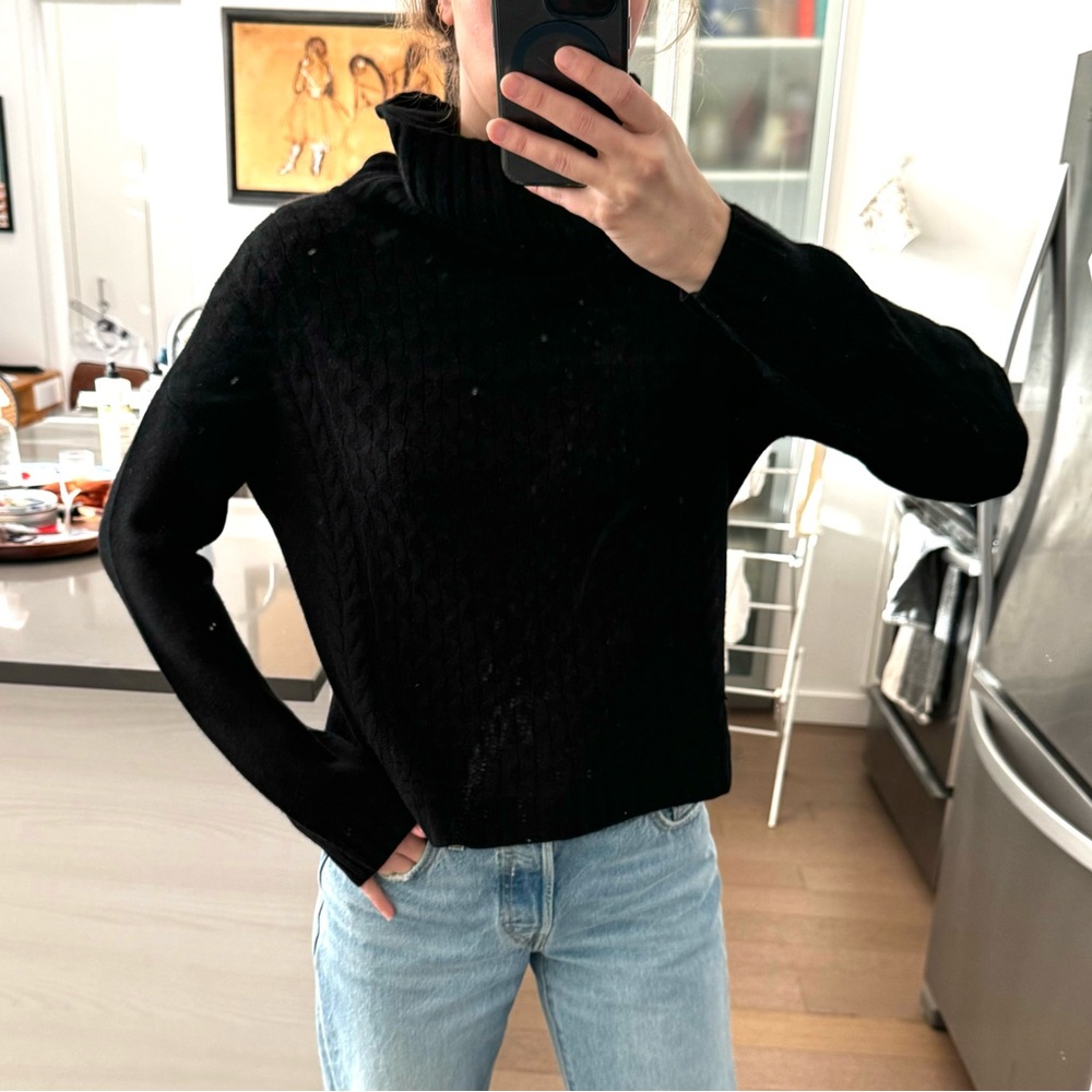 Cashmere Cable Knit Turtleneck Sweater